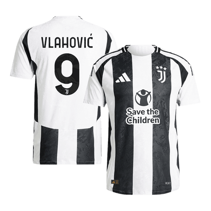 Auténtica camiseta de fútbol de la Juventus Home 2024/25 de VLAHOVI? #9 - Patrocinador Save The Children