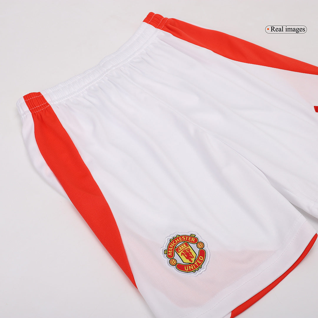 Camiseta y Pantalones Cortos de Fútbol de Local del Manchester United para Niños (2024/25)