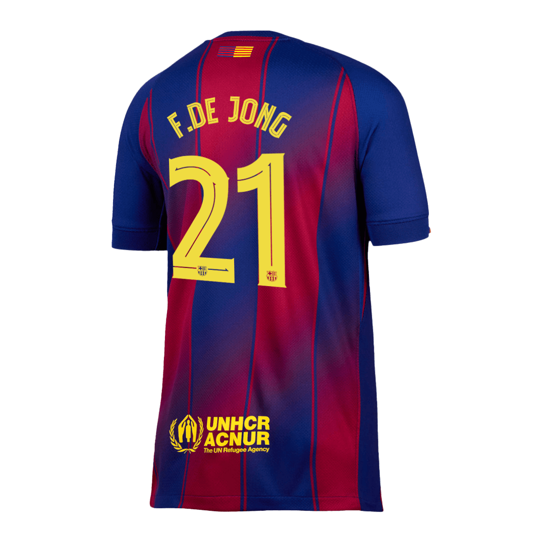 F.DE JONG #21 Barcelona doma?a nogometna majica 2025/26 rde?a in modra - UCL