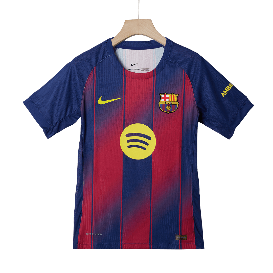 F.DE JONG #21 Barcelona Home Authentic Soccer Jersey 2025/26