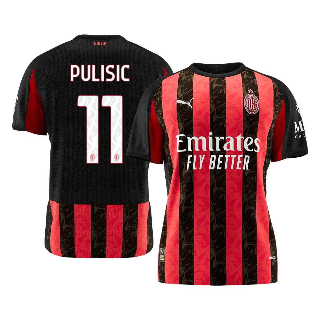 PULISIC #11 AC Milan Home Soccer Jersey 2025/26 Red&Black