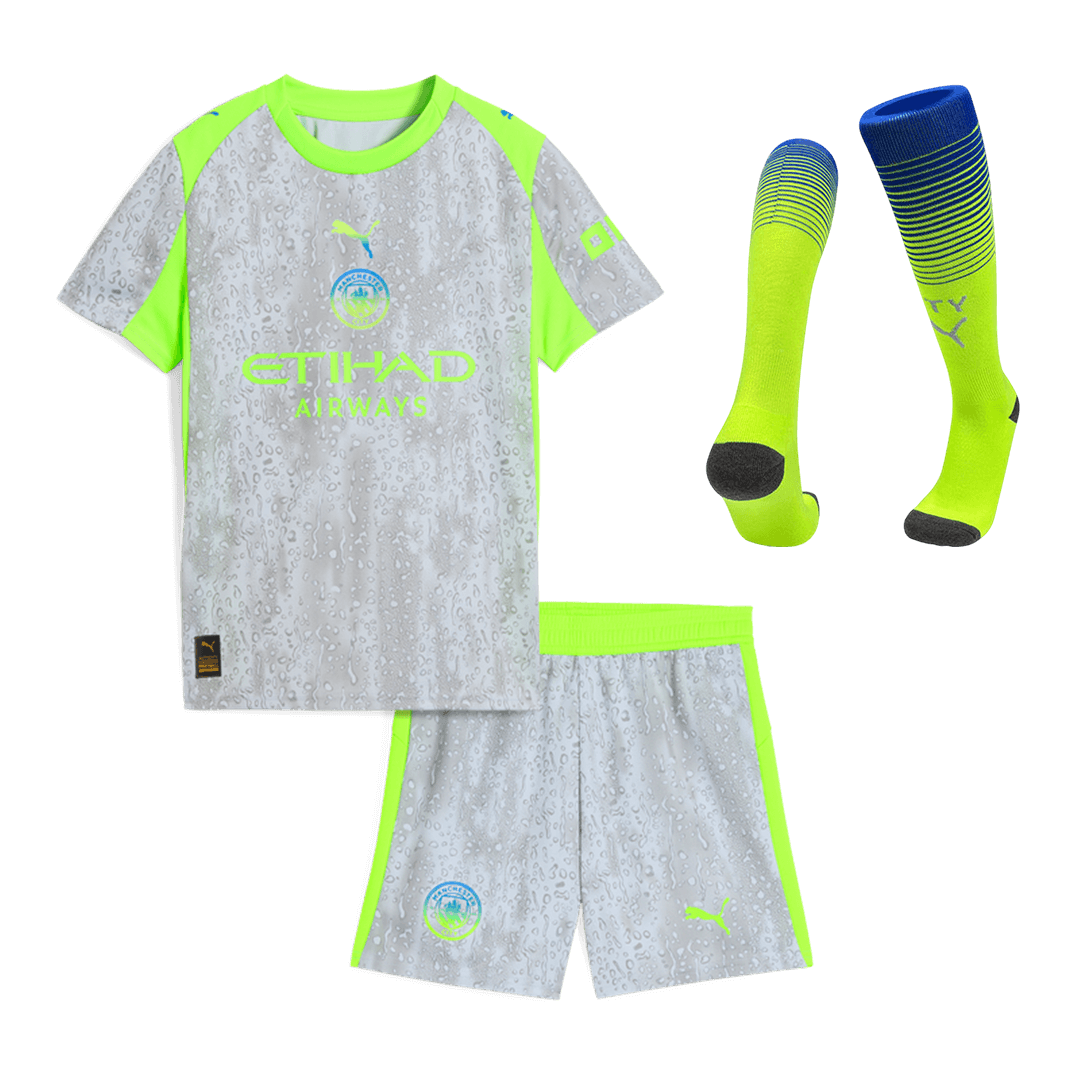 Equipación Completa Fútbol Manchester City Tercera Equipación Visitante Niños 2025/26