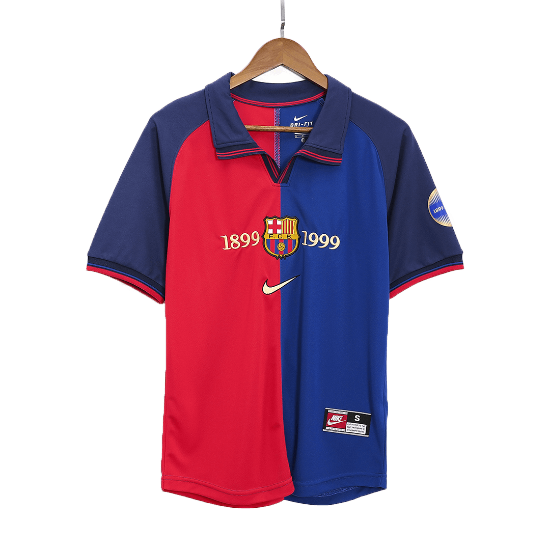 Retro dres RIVALDO #11 Barcelona Retro dres domači nogometni dres 1999/00 100. obletnica