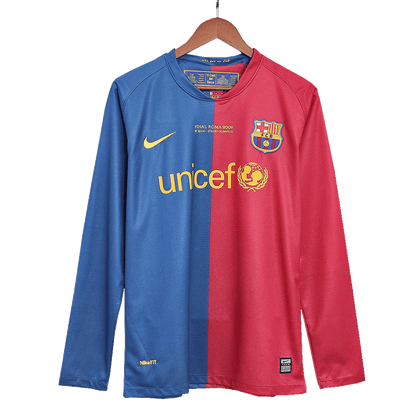 Retro Jersey A.INIESTA #8 Barcelona Retro Jersey Home Long Sleeve Soccer Shirt 2008/09 - UCL Final