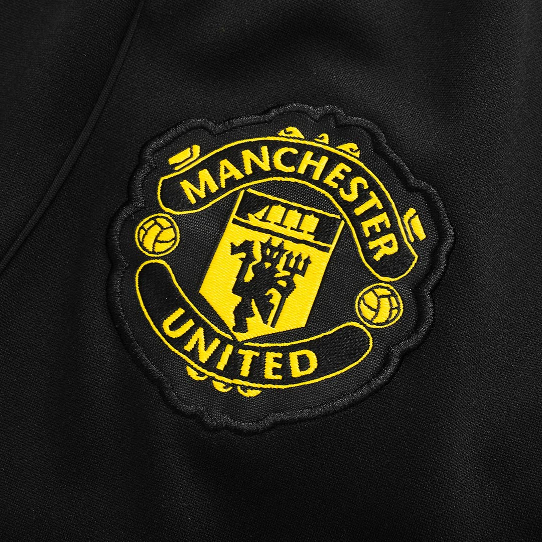 Manchester United otroški pulover z zadrgo do četrtine 2025/26, črn