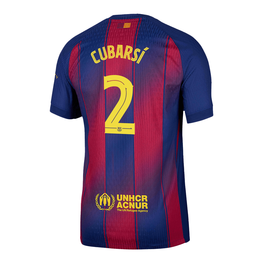 CUBARS¨ª #2 Authentic Barcelona Home Football Shirt 2025/26 Red&Blue - UCL
