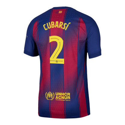 CUBARS¨ª #2 Authentic Barcelona Home Football Shirt 2025/26 Red&Blue - UCL