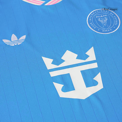 Inter Miami tretji gostujo?i nogometni dres (dres + kratke hla?e) 2025 moder