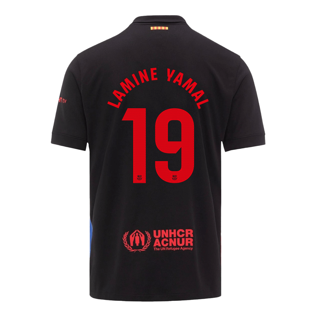 LAMINE YAMAL #19 Barcelona gostujoči nogometni dres 2024/25 - Logotip Spotify brez besedila