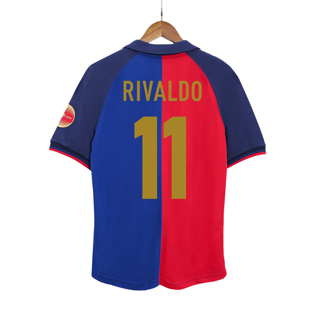 Retro dres RIVALDO #11 Barcelona Retro dres domači nogometni dres 1999/00 100. obletnica