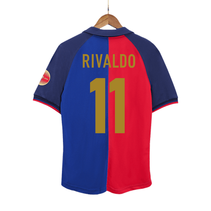 Retro dres RIVALDO #11 Barcelona Retro dres domači nogometni dres 1999/00 100. obletnica