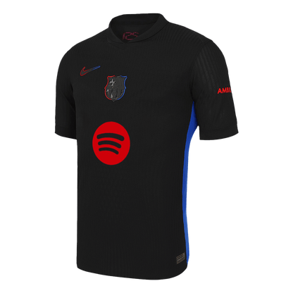 LEWANDOWSKI #9 Camiseta de fútbol auténtica del Barcelona Visitante 2024/25 Logotipo de Spotify Sin texto