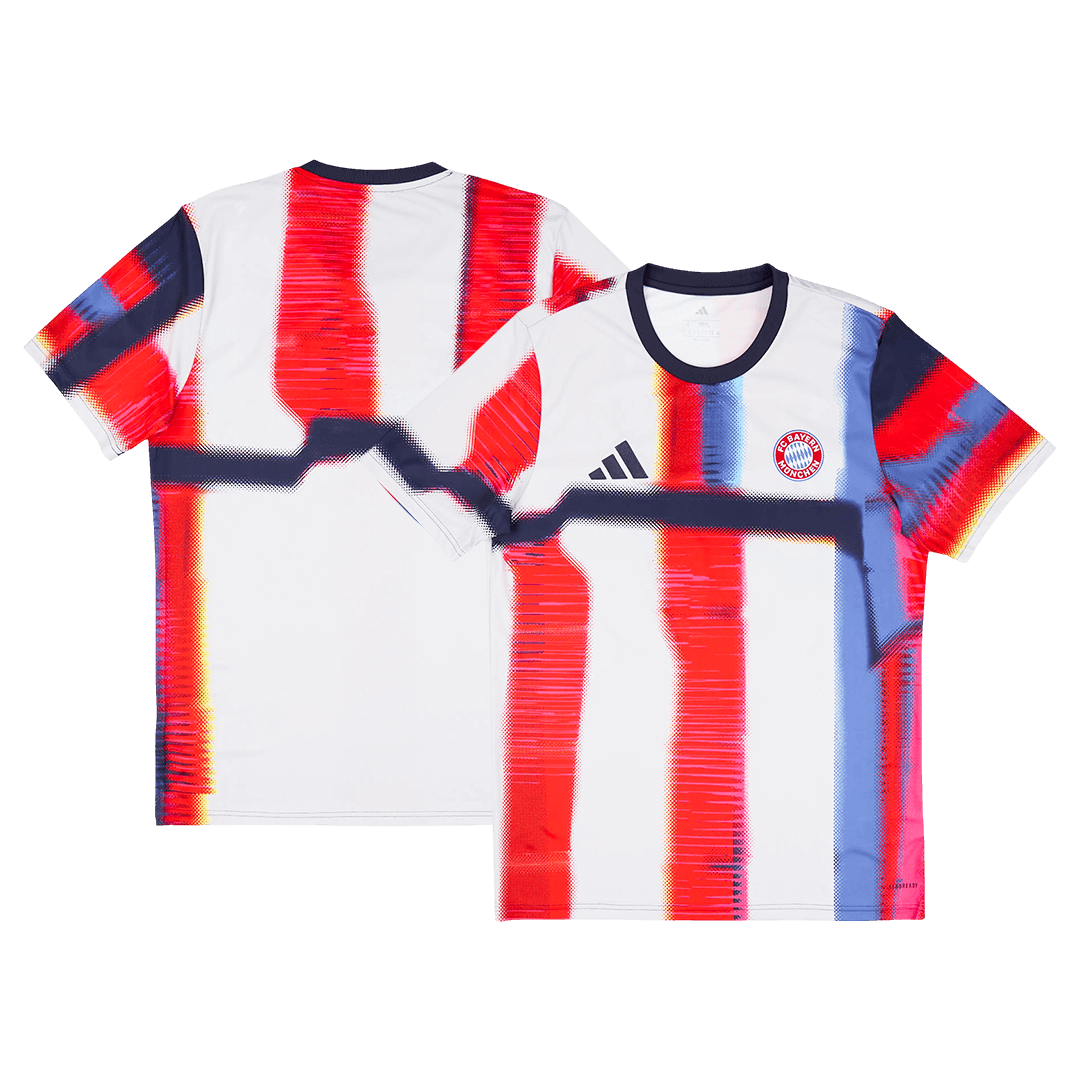 Camiseta de fútbol de calentamiento del Bayern de Múnich 2025/26 roja y blanca