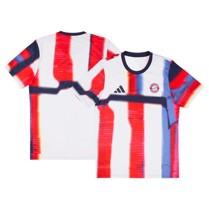 Camiseta de fútbol de calentamiento del Bayern de Múnich 2025/26 roja y blanca