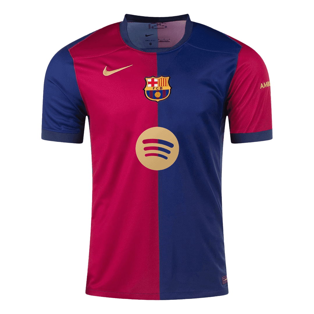 LEWANDOWSKI #9 Domači nogometni dres Barcelona 2024/25 – Logotip Spotify brez besedila