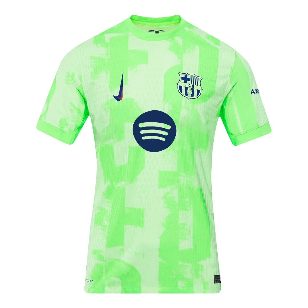 Camiseta de fútbol LEWANDOWSKI #9 auténtica Barcelona Tercera equipación 2024/25 UCL Logotipo de Spotify Sin texto
