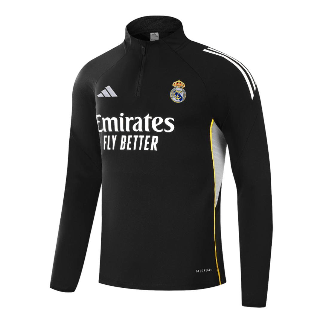 Real Madrid trenerka z zadrgo do četrtine 2025/26 črna