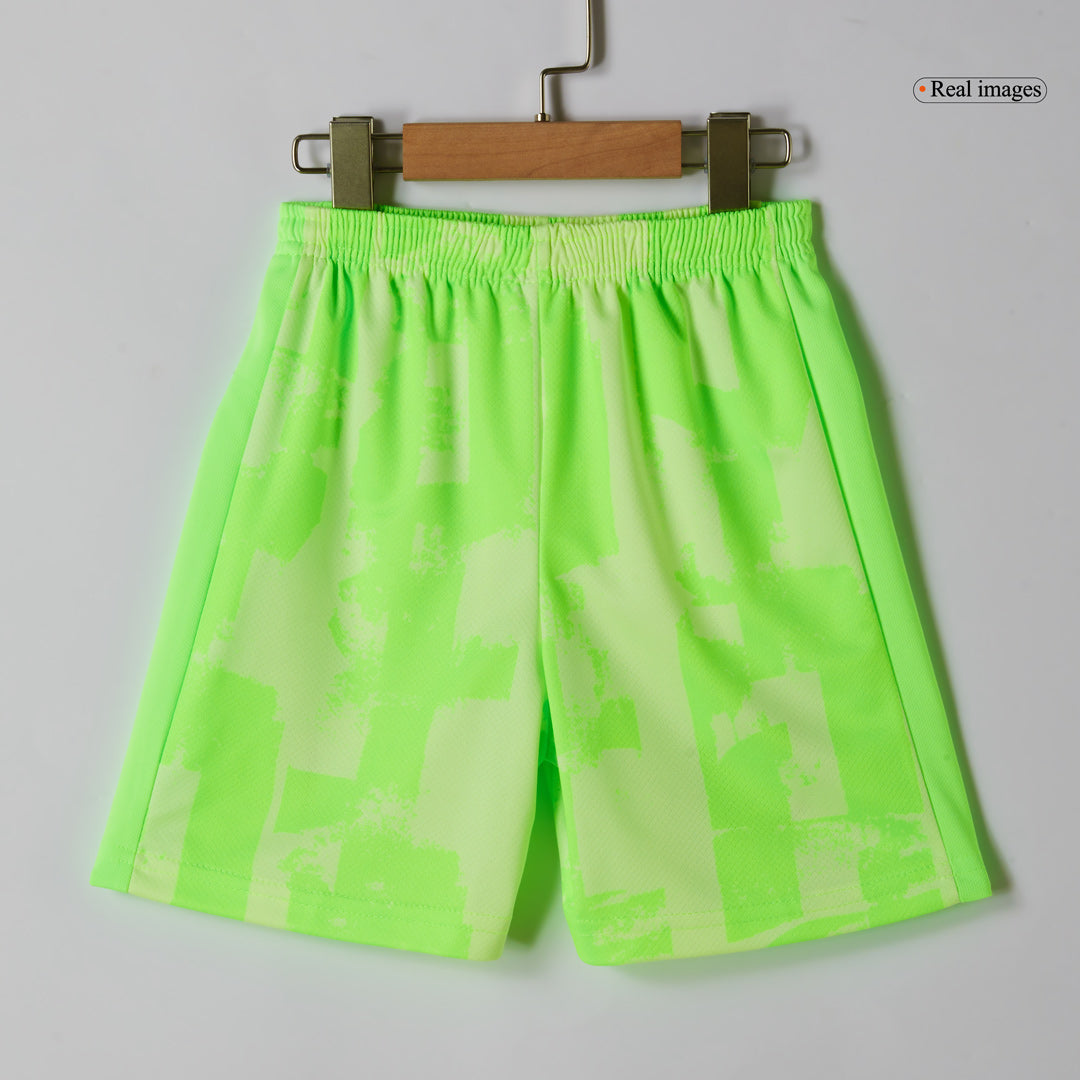 Barcelona 3rd Kids Away nogometna majica (majica, kratke hla?e in nogavice) 2024/25 zelena - UCL (logotip Spotify brez besedila)