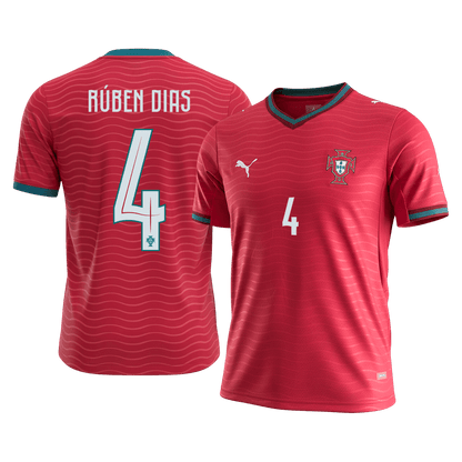 RúBEN DIAS#4 Portugal Home Soccer Jersey World Cup 2026 Red