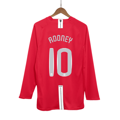 ROONEY #10 Manchester United Retro Jersey Home Soccer Shirt 2007/08 - UCL Final