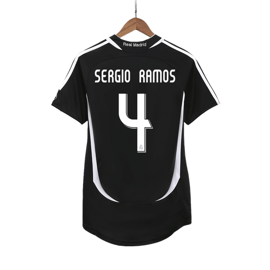 SERGIO RAMOS #4 Retro Jersey Real Madrid Away Soccer Shirt 2006/07