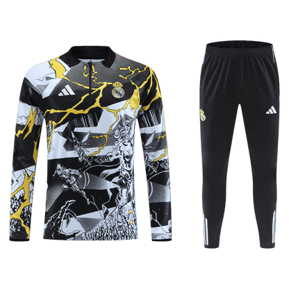 Real Madrid 1/4 Zip Tracksuit 2025/26 Kids Black