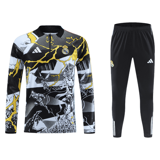 Real Madrid 1/4 Zip Tracksuit 2025/26 Kids Black