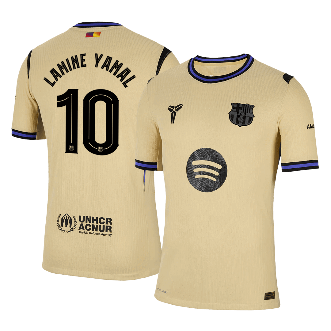 LAMINE YAMAL #10 Authentic Barcelona gostujo?a nogometna majica 2025/26 rumena - UCL