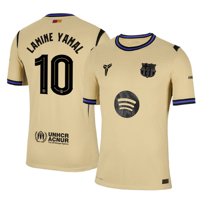 LAMINE YAMAL #10 Authentic Barcelona gostujo?a nogometna majica 2025/26 rumena - UCL