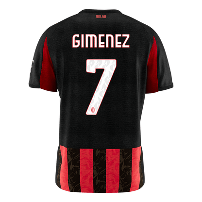 GIMENEZ #7 AC Milan Home Soccer Jersey 2025/26 Red&Black