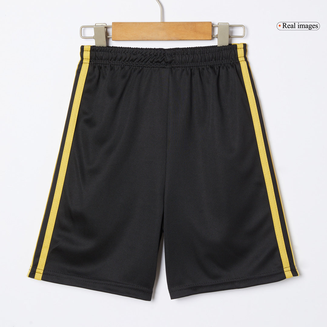 Kid's Mexico Third Away Soccer Jersey Kit(Jersey+Shorts) 2025 Black - Gold Cup