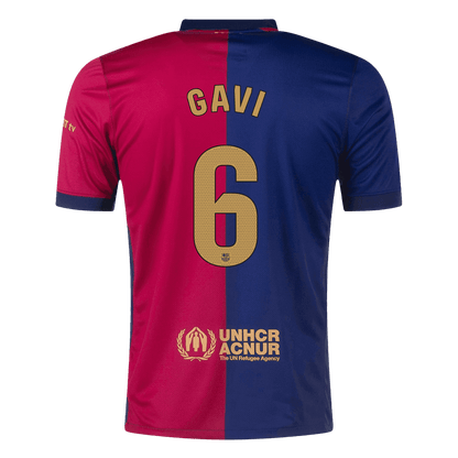 Barcelona GAVI #6 dres, nogometni dres po meri, domači dres 2024/25, logotip Spotify brez besedila