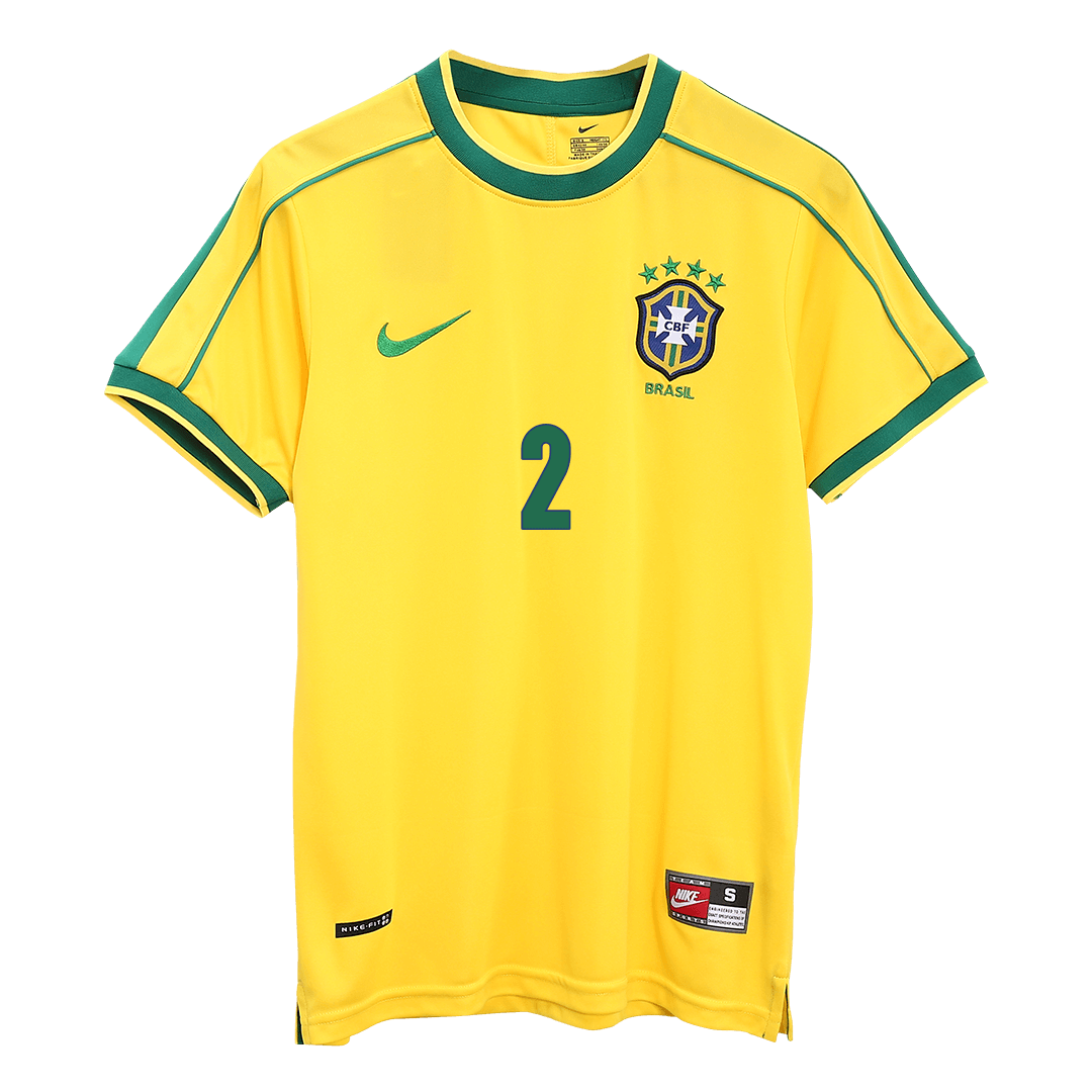 Retro Dres Brazilije Cafu #2 1998 - Doma?i Nogometni Dres - Svetovno Prvenstvo