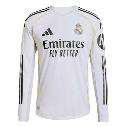 Player Version Real Madrid Home Long Sleeve Soccer Jersey 2025/26