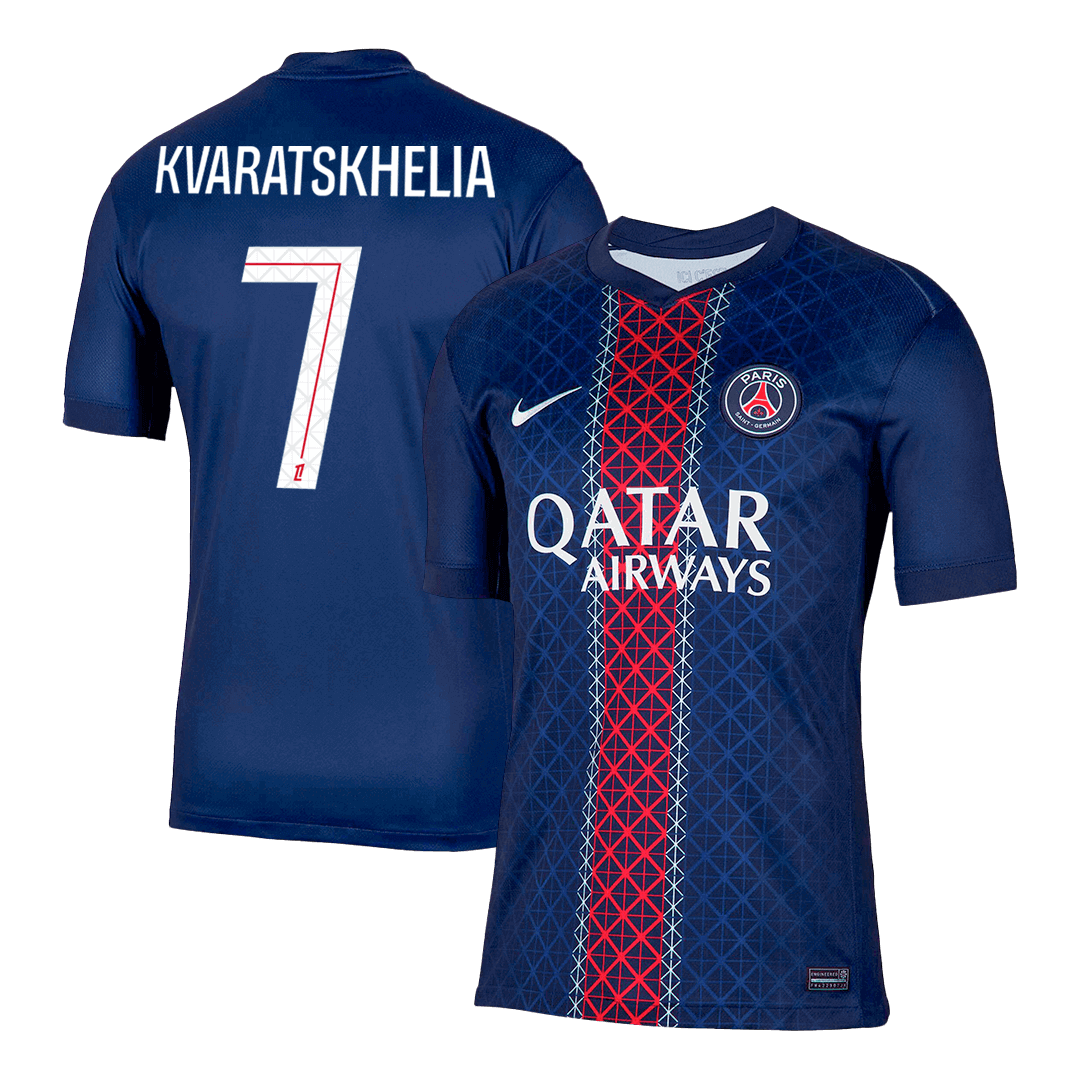 Camiseta de fútbol local del PSG 2025/26 de KVARATSKHELIA #7