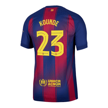 KOUNDE #23 Barcelona Home Authentic Soccer Jersey 2025/26 - UCL