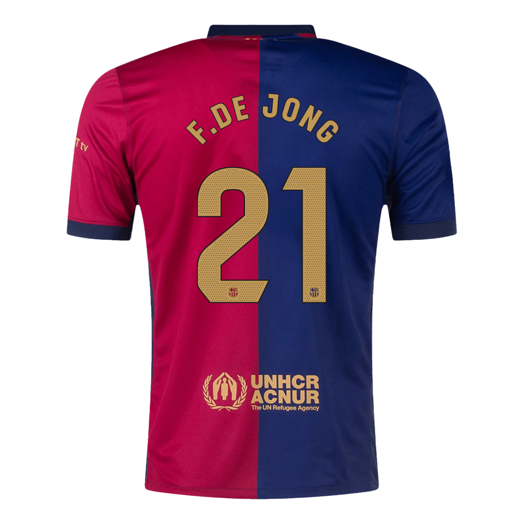[Super kakovost] Barcelona F.DE JONG #21 mo?ki doma?i nogometni dres 2024/25