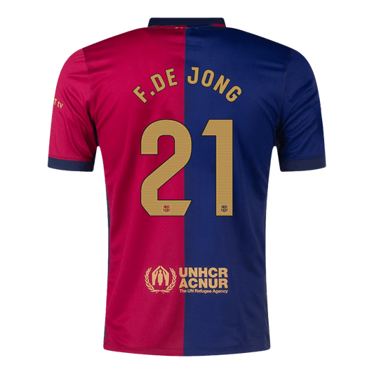 [Super kakovost] Barcelona F.DE JONG #21 mo?ki doma?i nogometni dres 2024/25