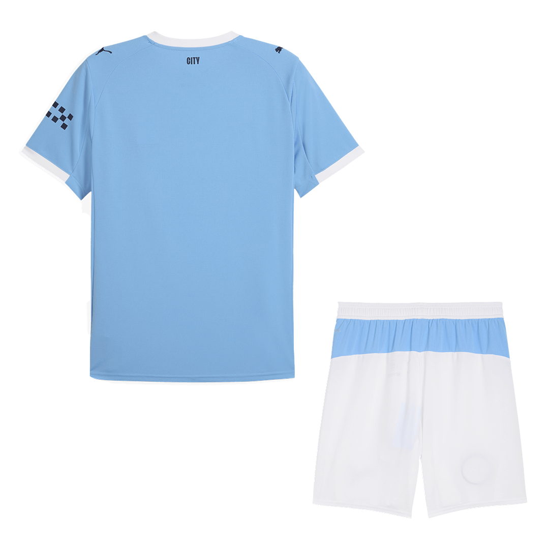 Equipación de fútbol de local del Manchester City (camiseta + pantalón corto) 2025/26, azul