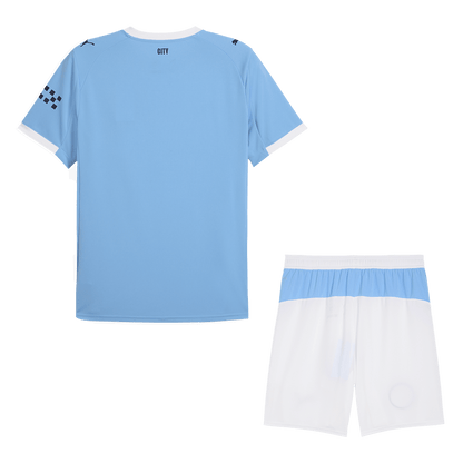 Equipación de fútbol de local del Manchester City (camiseta + pantalón corto) 2025/26, azul