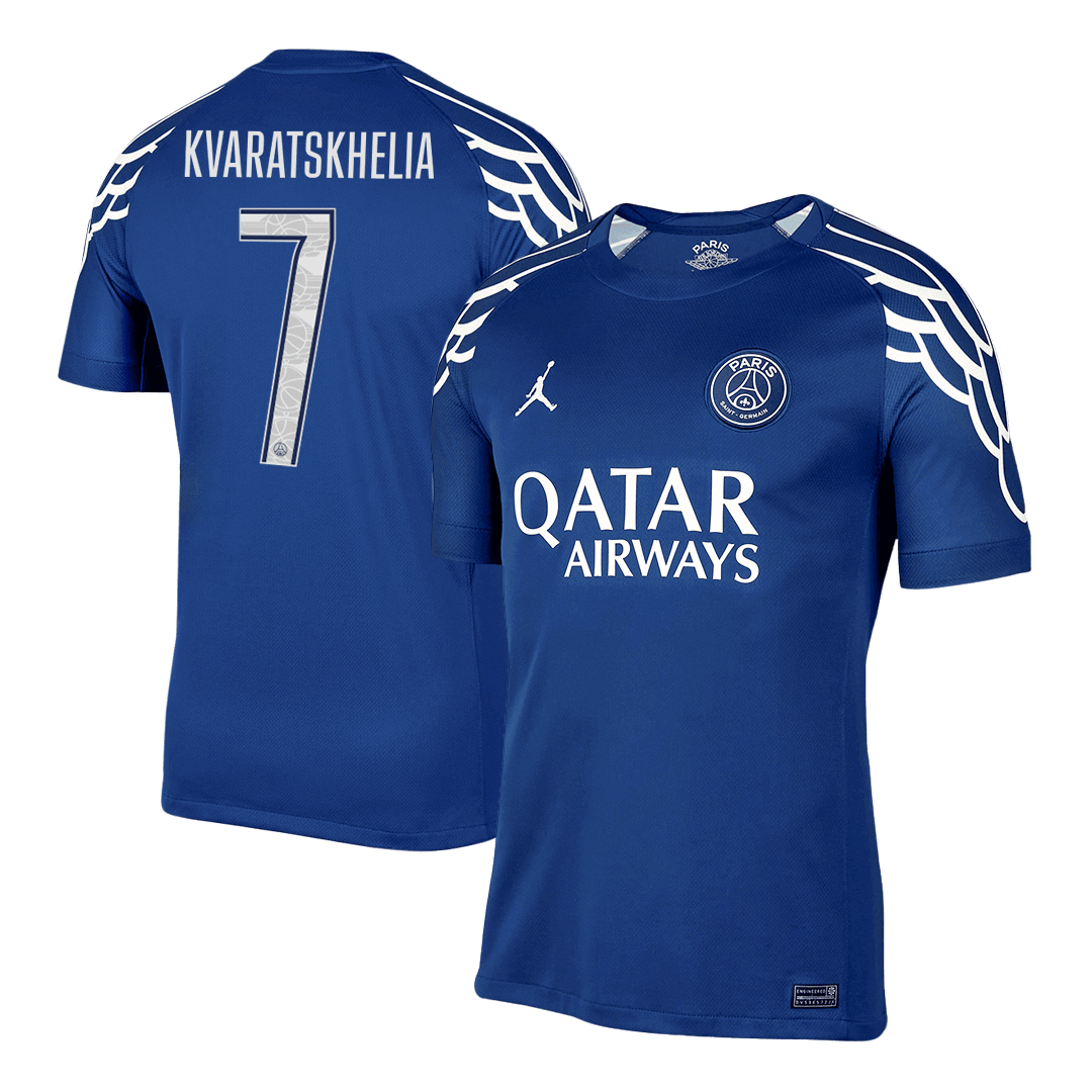 Camiseta de fútbol del PSG KVARATSKHELIA #7 cuarta equipación 2024/25 - UCL