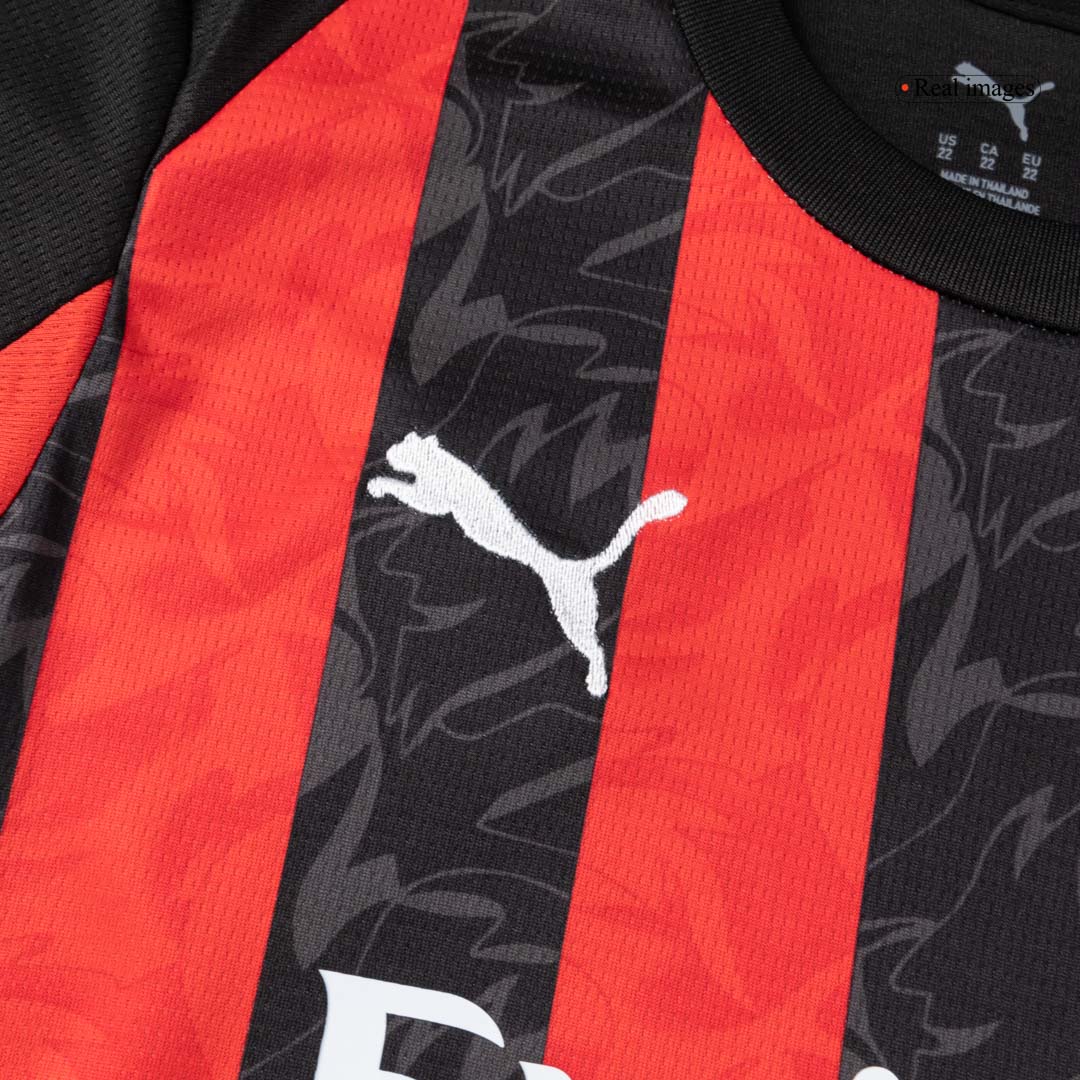 Domači nogometni dresi AC Milan za otroke, celoten komplet 2025/26