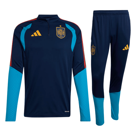 Sudadera España con Cremallera y Kit (Parte Superior + Pantalones) 2026 Azul Marino