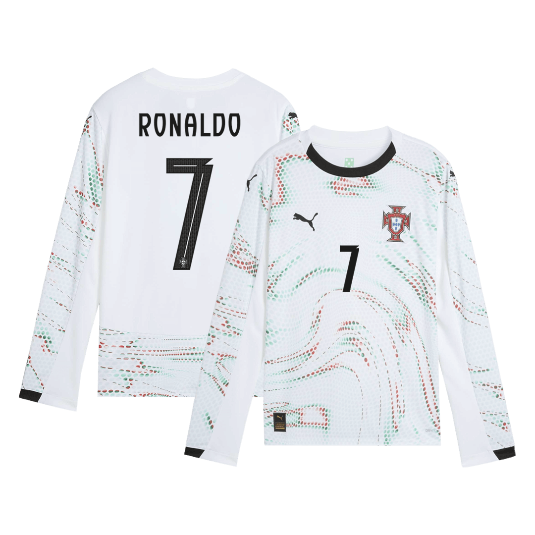 RONALDO#7Portugal Nogometni dres Gostujo?i 2025 Dolgi rokavi