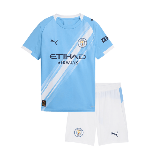 Manchester City Domači Nogometni Dres Komplet 2025/26 Otroški (Dres+Kratke Hlače)