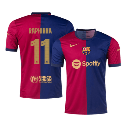 RAPHINHA #11 Domači dres FC Barcelona 2024/25, rdeče-moder - Liga prvakov