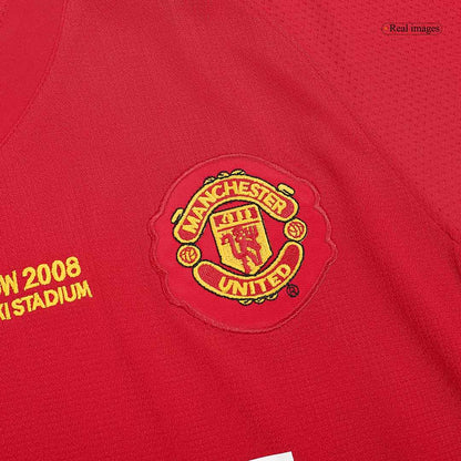 Retro dres SCHOLES #18 Manchester United Retro dres domači nogometni dres 2007/08 - finale Lige prvakov