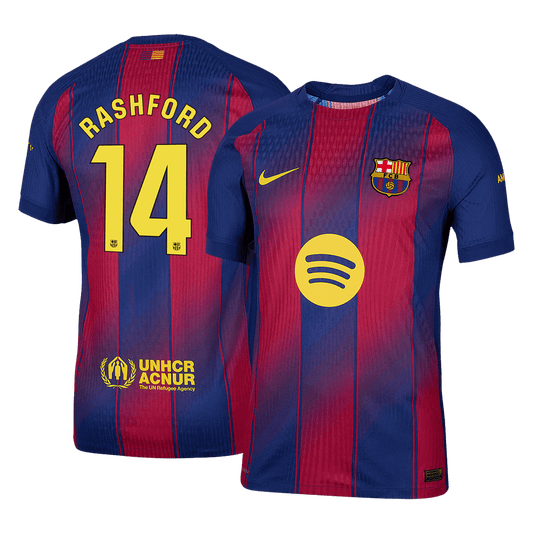 RASHFORD #14 Authentic Barcelona Doma?a nogometna majica 2025/26 Rde?a in modra