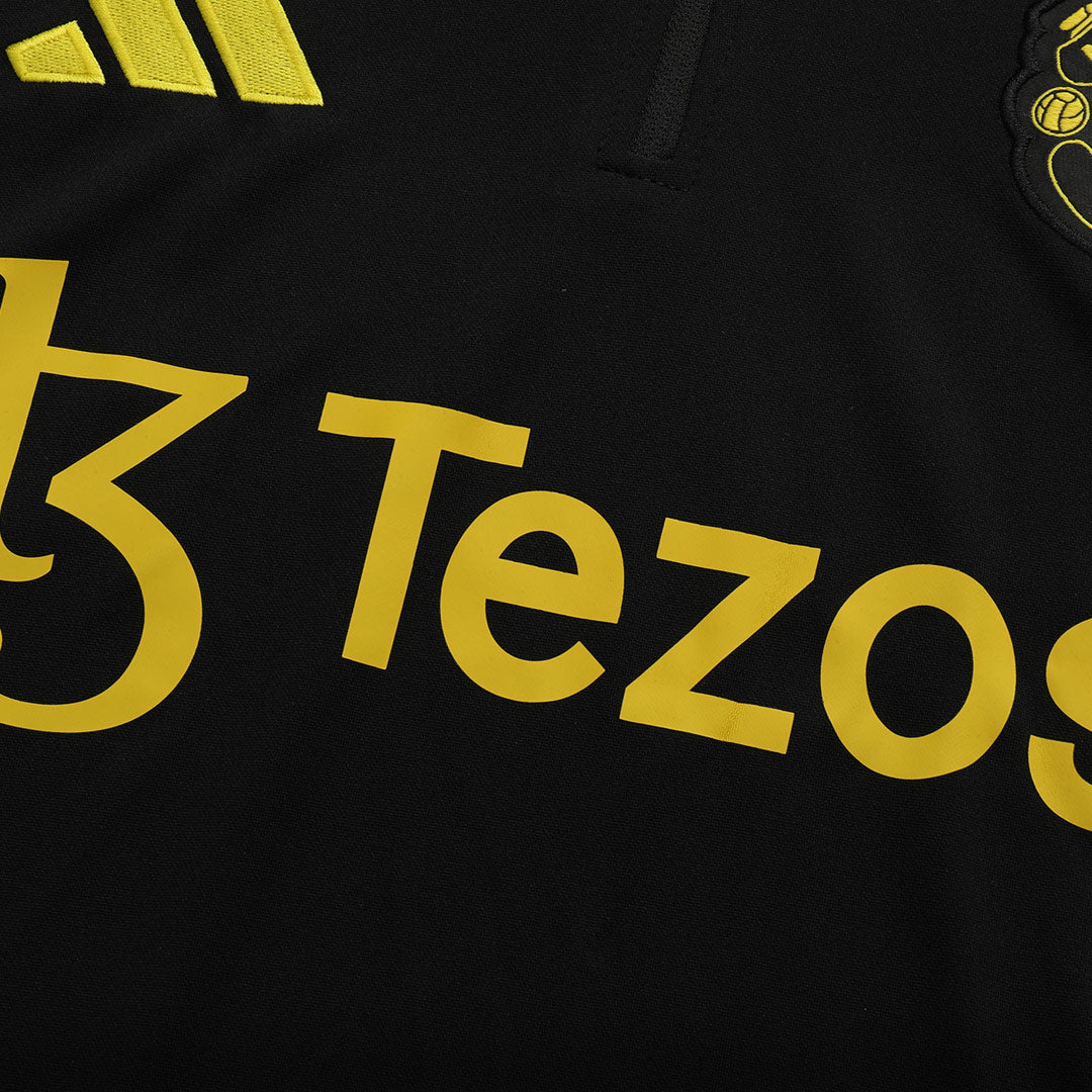 Manchester United otroški pulover z zadrgo do četrtine 2025/26, črn