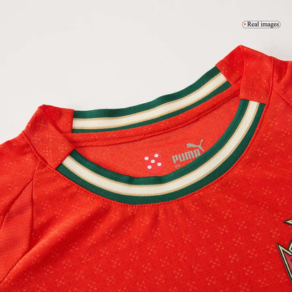 Avtentičen domači nogometni dres Portugalske 2025 rdeč